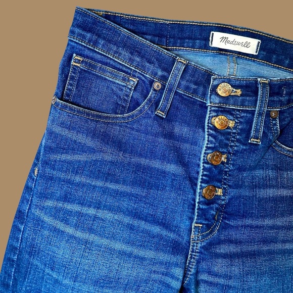 Madewell ‘Tall 9” Mid-Rise Skinny Jeans in Hayes Wash: Button-Front Edition’ 28T - Picture 6 of 16